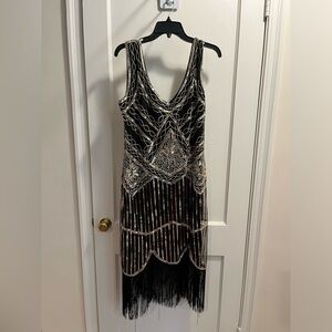 Black flapper dress